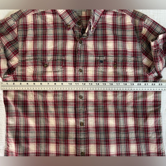 Carhartt Relaxed Fit Plaid Short-Sleeve Button Shirt Men’s L 100% Cotton - Picture 11 of 12
